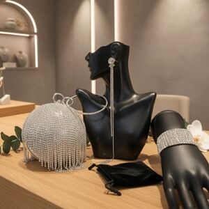 Crystal Rhinestone Fringe Bag Bundle